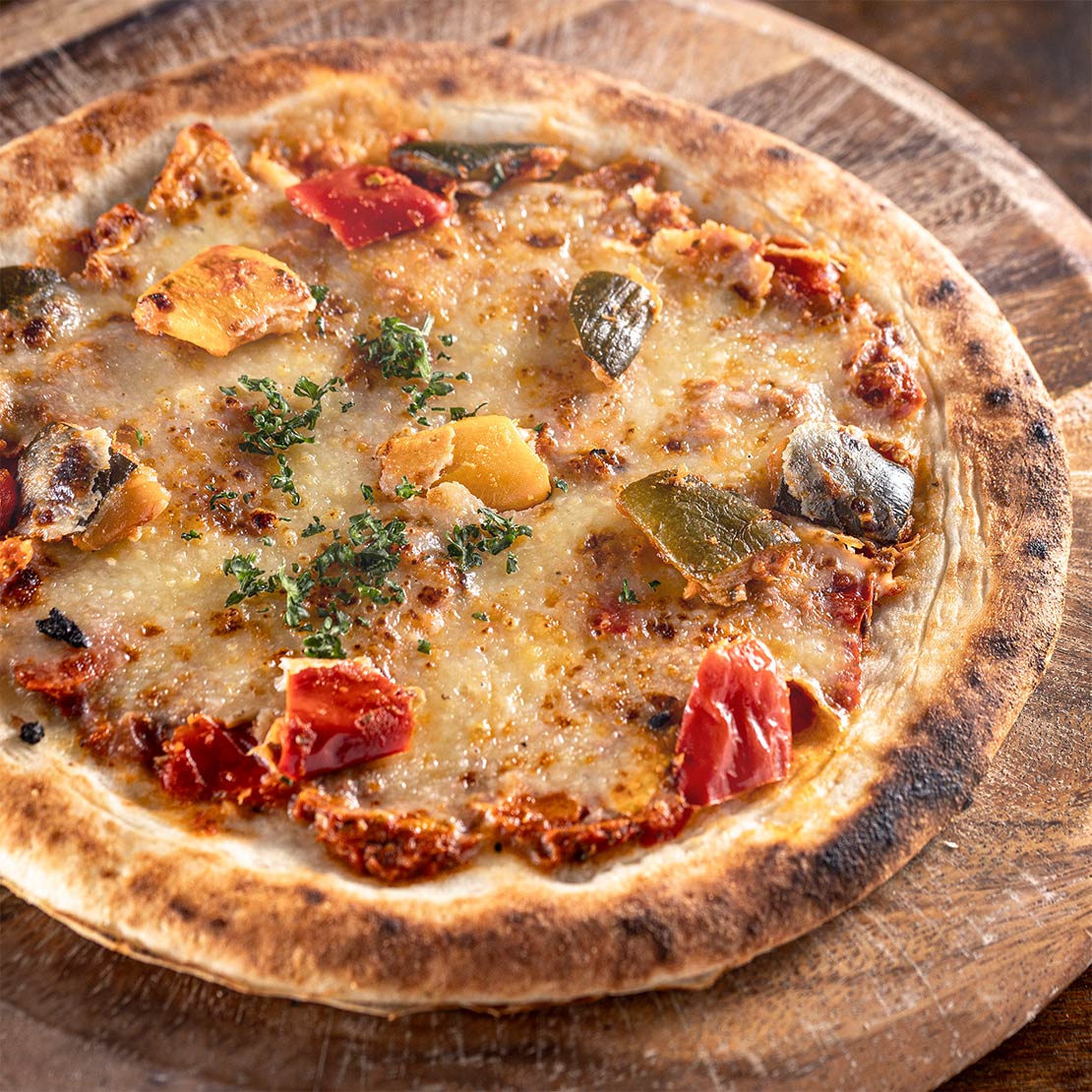 2種のパプリカと2種のズッキーニのオルトナーラ